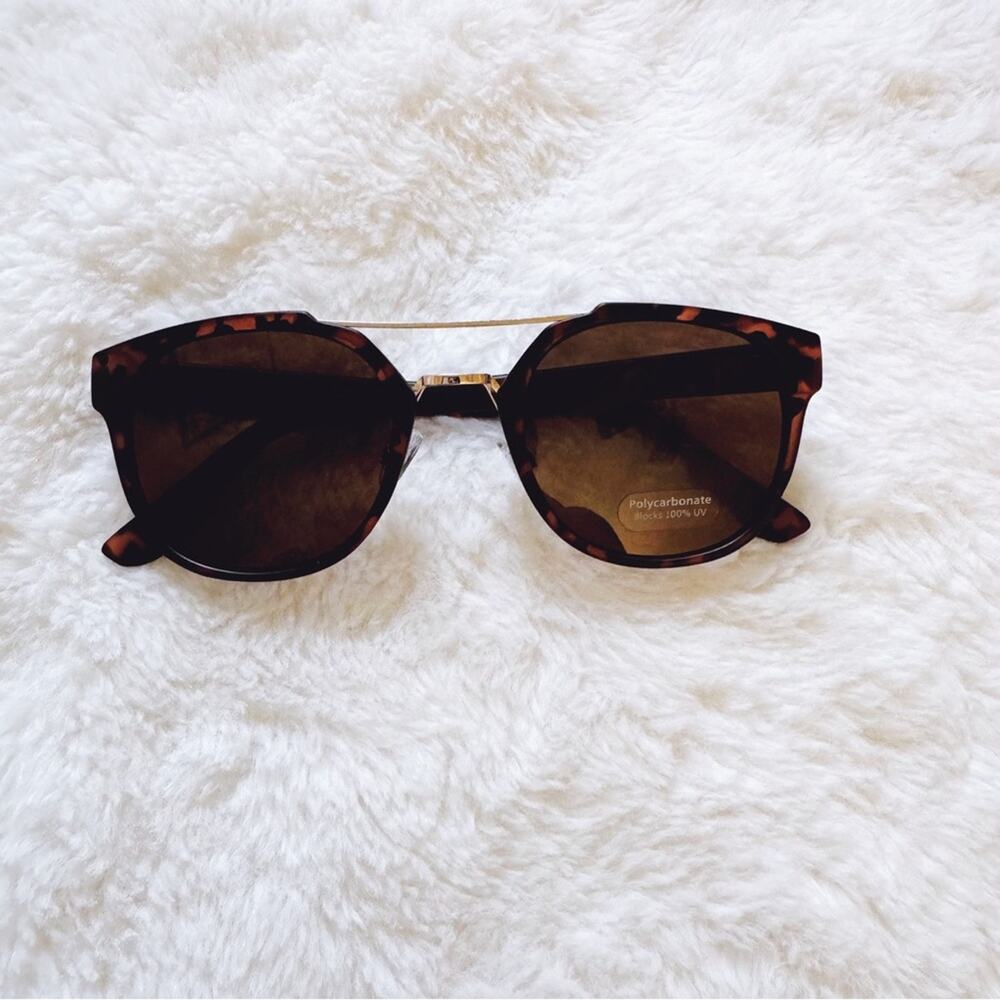 Ansel Tortoise Brown Bold Round Sunglasses